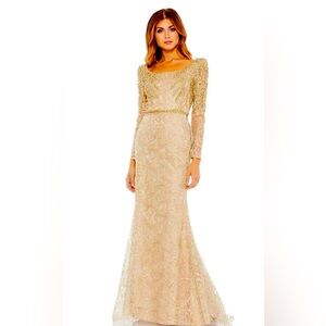 Elegant Gold Evening Gown